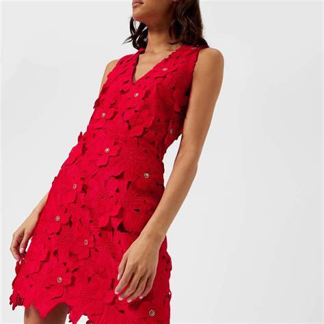 michael michael kors long sleeve red|Michael Kors lace dress.